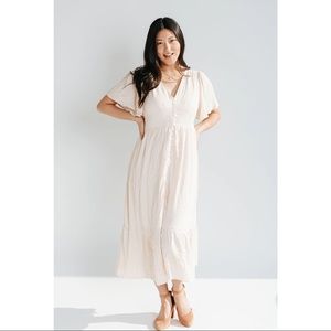 NWT Piper and Scoot Layton Button Down Dress in Buttercream size Small